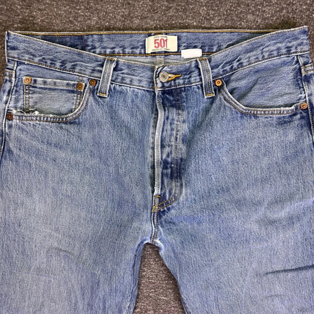 Levis 501‎ Original Jeans Mens 36x32 Blue Straight Leg Casual Casual Button Fly